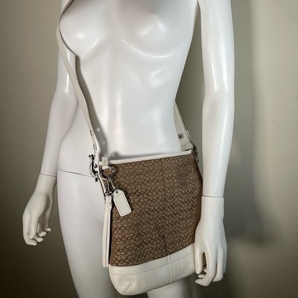VTG COACH Signature Convertible Shoulder Crossbody Slim Bag Purse F10417 Jaquard - Picture 11 of 16